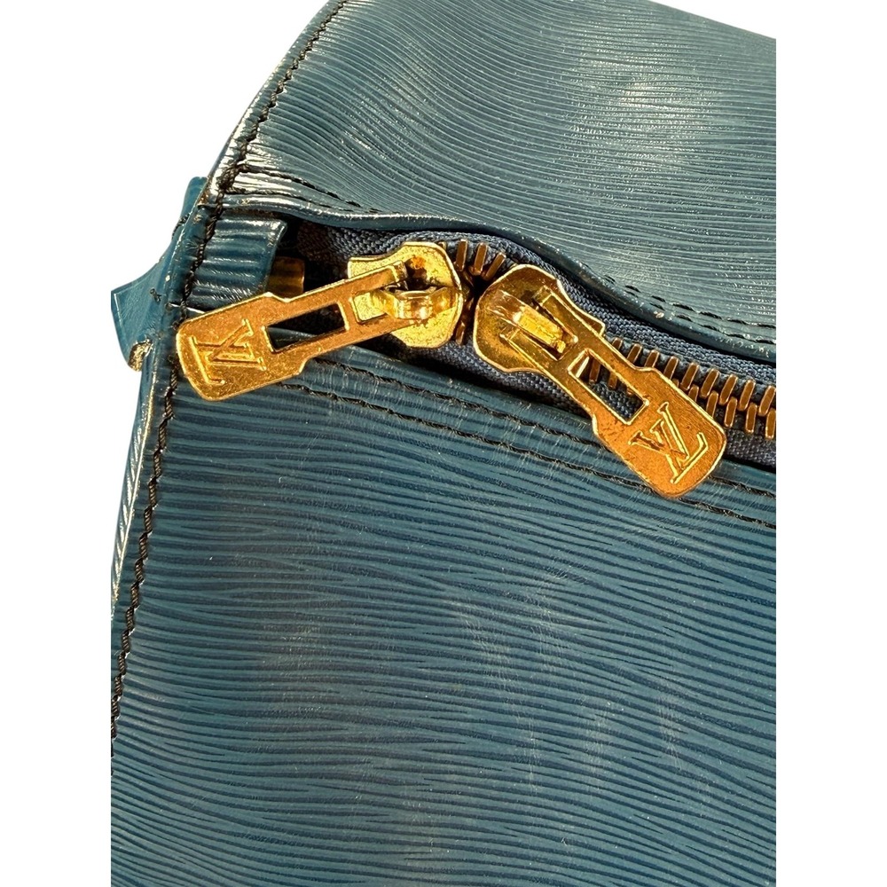Vintage Louis‎ Vuitton Epi Blue Keepall Travel Duffle Bag Made In France Logo 50 - Picture 3 of 11